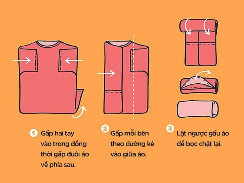 5 bước gấp áo sweater dạng cuộn ai cũng có thể tự thực hiện tại nhà