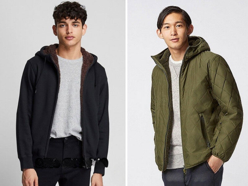 Áo gió nam lót nỉ Uniqlo