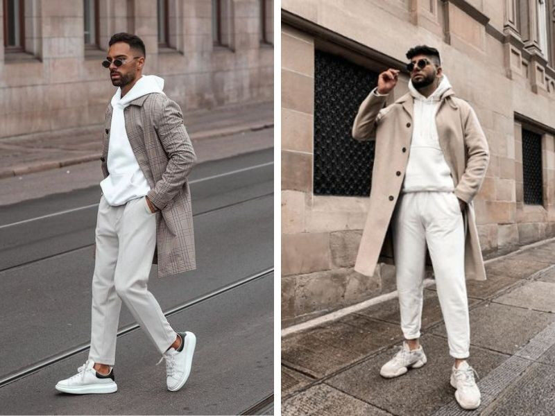 Áo hoodie nam trắng và áo blazer - mới lạ, thoải mái mà cực kỳ ấm áp vào những ngày đông