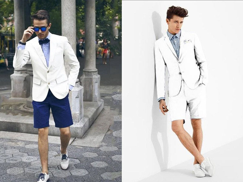 Blazer Trắng Mix Với Quần Short