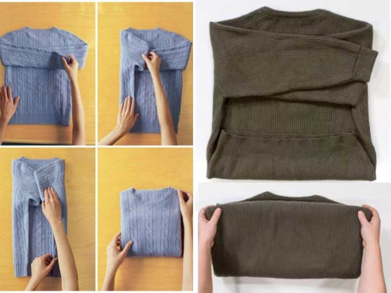 Các bước trong cách gấp áo sweater cơ bản