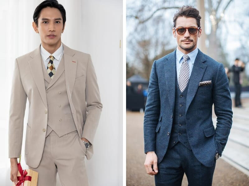 Phối áo vest gile nam cùng suit