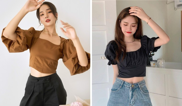 Áo croptop tay phồng