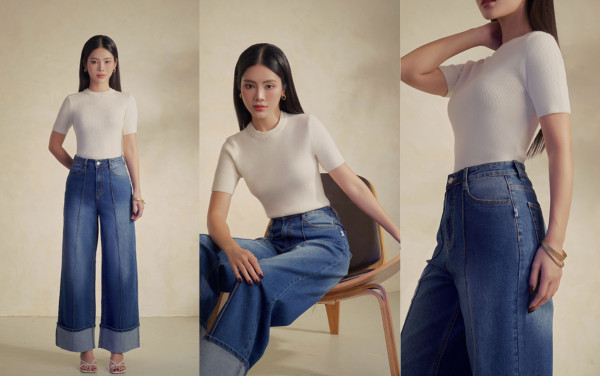 10+ dáng áo mặc với quần jeans ống rộng dễ phối dành cho nàng