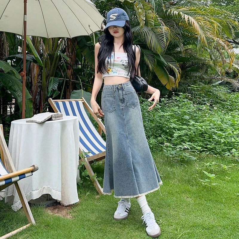 Chân Váy Jean Dài Phối Với Giày Gì Sành Điệu Và Có Gu?