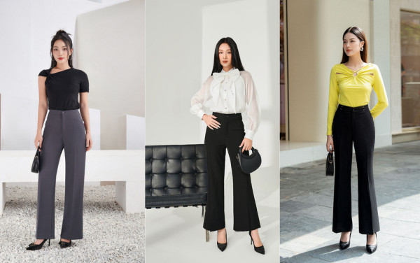 Màu sắc tối giản của quần ống loe