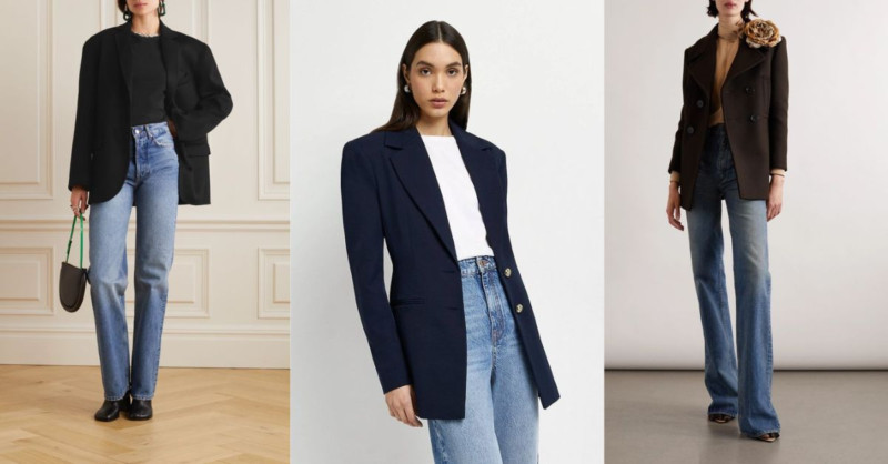 Phối Áo Khoác Vest Nữ Ngắn Với Quần Jeans