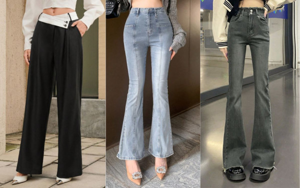 Thiết kế quần ống loe cạp cao