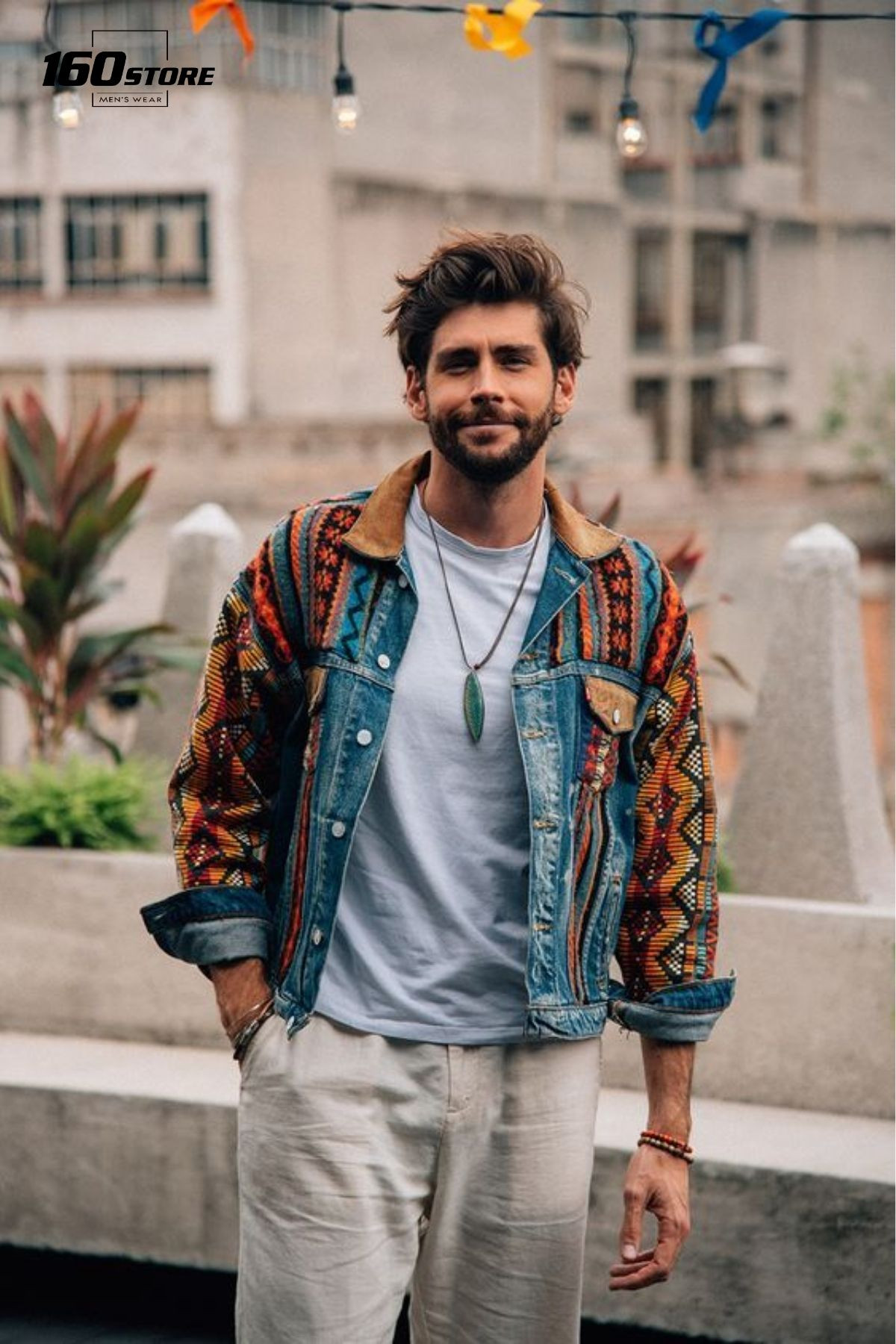 Phối đồ với áo khoác denim Boho