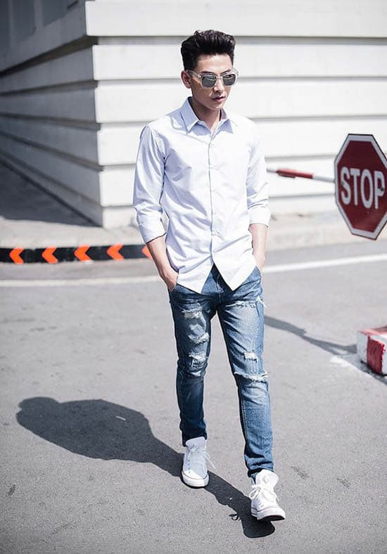 Cách phối đồ đẹp với quần Jeans nam