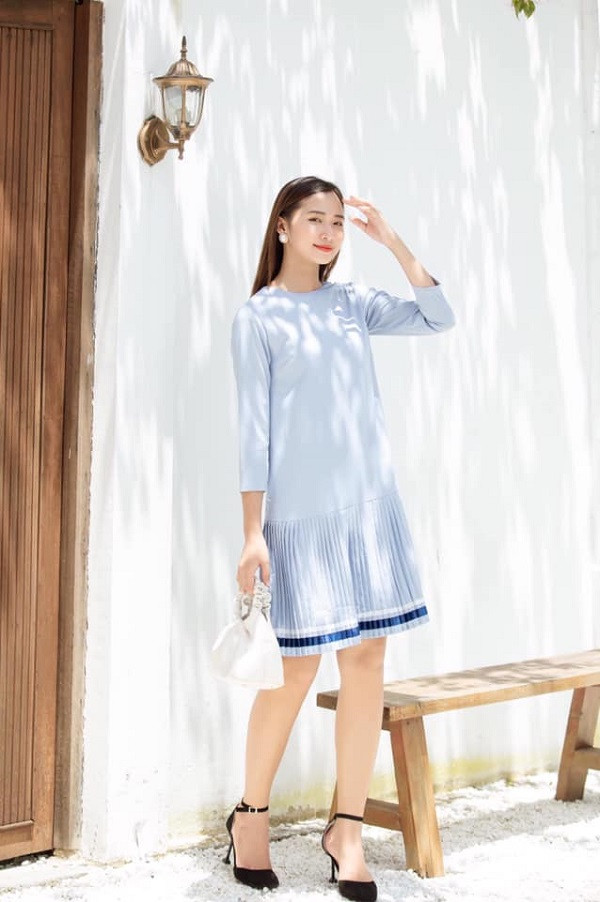 Top mẫu váy chữ A cho người béo bụng thon gọn, hack dáng hiệu quả