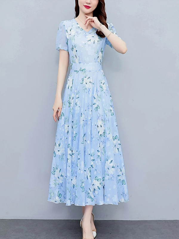 Những mẫu đầm dự tiệc màu xanh dương đẹp, sang trọng năm 2024