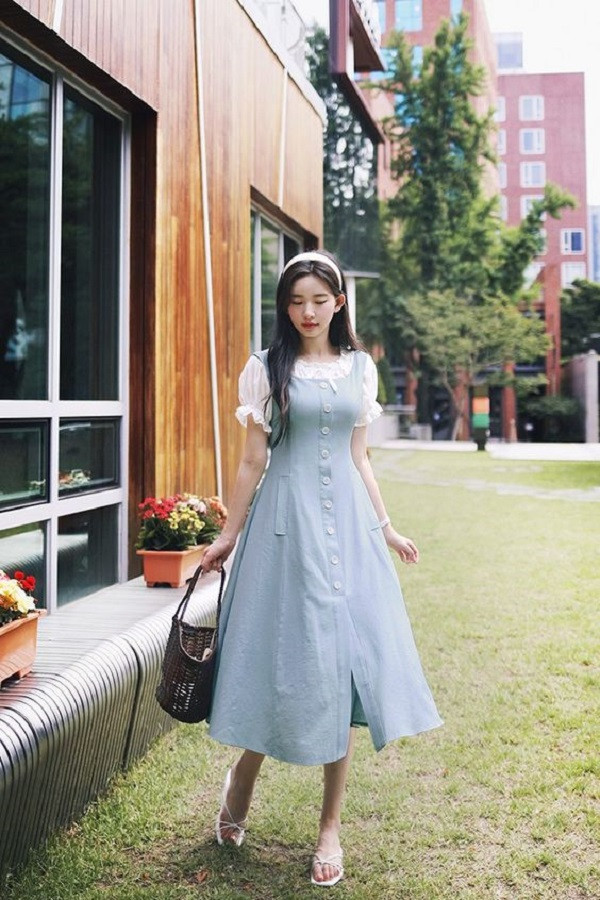 Top mẫu váy chữ A cho người béo bụng thon gọn, hack dáng hiệu quả